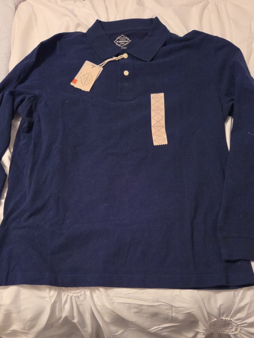 St. John's Bay Navy Long-Sleeve Polo Shirt